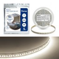 Лента светодиодная, 180SMD(2835)/m 17W/m 12V 5m 4000К, LS616 FERON