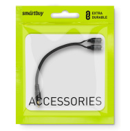 Адаптер переход  2х3.5 мм (F)- 3.5 мм (M) проводной (A214)Smartbuy