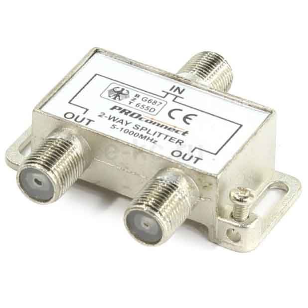 Делитель ТВ х 2 под F разъём 5-1000 МГц PROCONNECT 05-6021