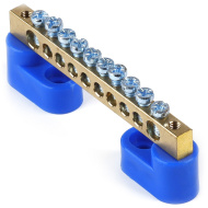 Шина "N" нулевая (латунь) 6х9мм на двух угл. изоляторах 10 групп Smartbuy  SBE-bc-10-2i