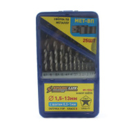 Набор свёрл по металлу SPARK LUX №1556, Ø1,5-13mm, с шагом 0,5-1mm, 25шт в синий желез.кейсе