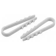 Дюбель-хомут для круглого кабеля 19-25мм белый (100шт) ЭРА