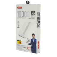 Портативное ЗУ BYZ Power Bank W12 10000 mAh, USB QC 3.0x2, TYPE-C PDx1, microUSBx1, QC 3.0 и PD,бел
