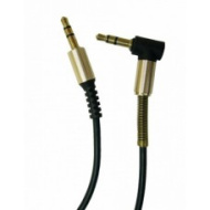 Аудио кабель 3,5мм штекер-штекер угловой 1м черный REXANT 18-1120