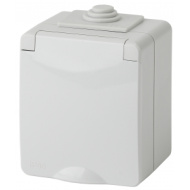 11-03 Розетка 2P+E ЭРА, 11-2602-03, внешняя, IP65, серый