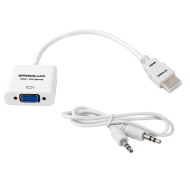 ERGOLUX ELX-VA01P-HDMI (Переходник комплект VGA-HDMI + AUX, Пластик, Белый, Пакет)