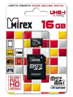 Карта памяти microSDHC MIREX 16GB (UHS-I, class 10)