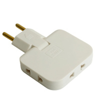 Разветвитель сетевой плоский поворотный 3-местный б/з, ADP10-23-21, белый, STEKKER