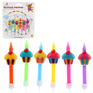 Набор свечей для торта "Кексики", 6 шт/бл 102477