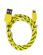 Дата-кабель Smartbuy USB - 8-pin для Apple, нейлон, длина 1 м, желтый (iK-512n yellow)