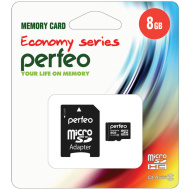 Карта памяти Micro-SD 8GB Perfeo (Class 10) economy series с/а