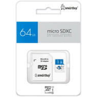 Карта памяти micro Smartbuy 064GB UHS-I BLUE (с адап SD)