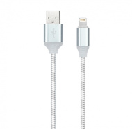 Дата-кабель Smartbuy USB - 8 pin, с индикацией, 1 м, белый, с мет. након. (iK-512ssbox white)