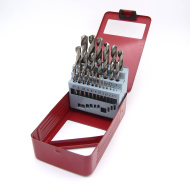 Набор свёрл по металлу №1554, Ø1,5-13mm, шаг 0,5-1mm, 25шт в желез.кейсе, красный