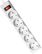 Сетевой фильтр PowerS 50 5,0 м, белый, 5 розеток DEFENDER