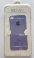 Защитное стекло на экран для IPhone4G/S мерцание сиреневое 2в1 комплект