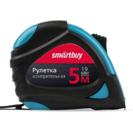 Рулетка измерительная, 5мх19мм, прорезиненный корпус, 2 фиксатора,  усиленный зацеп Smartbuy  