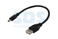 Шнур mini USB (male) - USB-A (female) 0.2M черный REXANT18-1132-2
