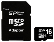 Карта памяти Micro-SD 16GB Silicon Power Class4+SD