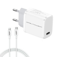 Орбита OT-APU63 Белый ЗУ с USB + кабель iOS Lightning - Type-C 1.2м (PD,20Вт)