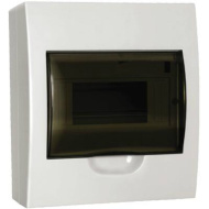 Щит ( Бокс) ЩРн-П-8 модулей навесной пластик бел. прозр. дверь IP40