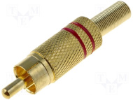 Штекер RCA Gold/мет 1 полоска 7620
