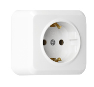 Розетка 1-местная 16А с заземлением белая, керамика "Юпитер" Smartbuy