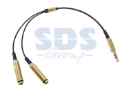 Аудио разветвитель штекер 3,5 мм на 2 золот/черн0,25М REXANT(Z) 18-1107