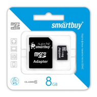 Карта памяти Micro-SD 8GB Smart Buy Class10 б/а