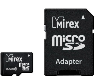Карта памяти Micro-SD 8GB Mirex Class10 с/а (уценка, нарушена упаковка)