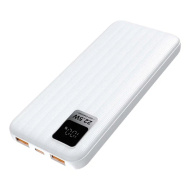 Perfeo Powerbank WATERFALL 10000 mAh/LED дисплей/PD + QC 3.0/Type-C/2 USB/Выход: 5A, max 22.5WWhite