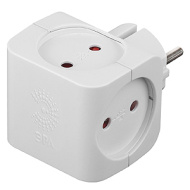 Тройник Эра SP-4-W 4гн, без зазем (белый) 5103