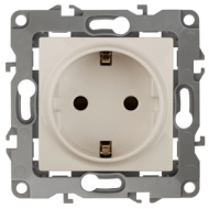 12-02 Розетка ЭРА, 12-2001-02, без м. лапок, с зазмел., слоновая кость