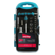 Отвертки с набором бит (насадок) 29 предметов, 2 отвертки, 16 бит, 9 головок. CR-V Smartbuy Tools