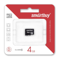 Карта памяти Micro-SDHC 4GB Smart Buy Class 10 б/а