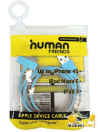Кабель iPhone 4 to USB Human Friends Rainbow C Blue,1м