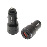 TDS TS-CAU55 Черный ЗУ авто USB + кабель iOS Lightning 1.2м (PD20W+QC3.0, 3000mA)