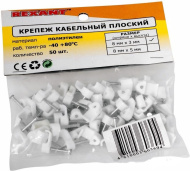 Крепеж кабеля плоский 8мм х 3мм (упак. 50 шт.) REXANT (Z)