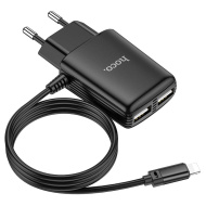 HOCO C82A Черный iOS Lightning ЗУ с USB (5B, 2400mA)