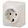 11-02 Розетка ЭРА, 11-2203-02, внешняя, с заземл, сл.кость