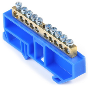 Smartbuy шина "N"  с изолят на DIN-рейку 6x9мм, 10 групп   SBE-bc-10-dr 