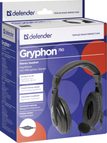 Наушники с микрофоном Gryphon HN-750 2m Defender черный 63750