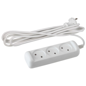 Удлинитель ЭРА UX(6)-3-1,5m, без зазeмл., 2х0.75мм2, ПВС, 3гн, 1,5м