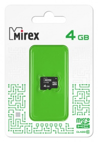 Карта памяти microSDHC MIREX 4GB (class 10)