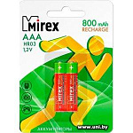 Аккумулятор Mirex 1,2V HR03(AAA) Ni-MH 800mAh-2BL (2/20/100)