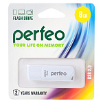 Флеш-карта USB 8Gb Perfeo C10 White