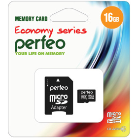 Карта памяти Micro-SD 16GB Perfeo (Class 10) economy series с/а