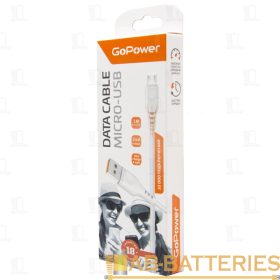 Кабель GoPower GP01M USB (m)-microUSB (m) 1.0м 2.4A ПВХ черный