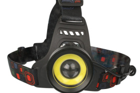 Ultraflash E1335 (фонарь налоб акк 3,7В, черный, 2LED, 4 Ватт, фокус, 2 ак 4 реж, метал, бокс)