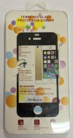 Защитное стекло на экран для IPhone4G/S черный 2в1 комплект